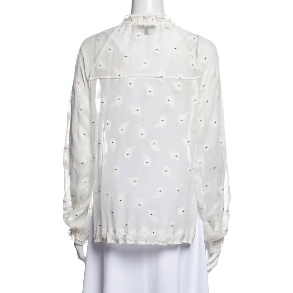 Rag & Bone Floral Print Mock Neck Blouse Medium - Picture 3 of 7